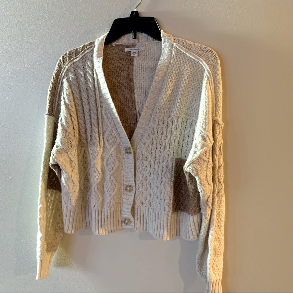 Knit Chunky Colorblock Cardigan